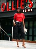 Women Fashion Contrasting Stitch Deconstructed Button Cropped Denim Pants
