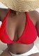 Plus Size Women Halter Neck Lace-Up Bikini Top Sexy Push-Up Swimwear