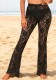 Women Casual Sexy Lace See-Through Bell Bottom Beach Pants