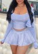 Women Sexy Solid Tank Top with Long-Sleeve Jacket and Mini Skirt Three-Piece Set