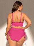 Plus Size Women Two-Piece Set Bikini Removable Strap High-Waist Holidays Swimwear