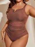 Plus Size Women One-Piece Triangle Swimsuit Beachwear