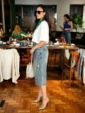 Women Fashion Washed Floral Embroidered Denim Pants