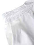 Women Solid Sleeveless V-Neck Tie Front Top with Drawstring Wide-Leg Two-Piece Pants Set