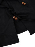 Women Solid Sleeveless V-Neck Tie Front Top with Drawstring Wide-Leg Two-Piece Pants Set