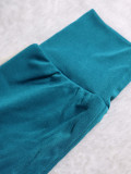 Women Color-Blocked Side Stripe Long-Sleeve Jacket with Drawstring Wide-Leg Two-Piece Pants Set