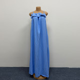 Plus Size Women Floral Strap Maxi Loose Solid Fashionable Dress