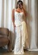 Women Chic Lace Hollow Strap Bodycon Ribbon Dress