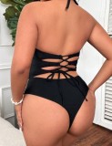 Women Sexy Cut-Out Lace-Up One-Piece Swimsuit