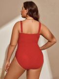 Plus Size Women One-Piece Triangle Swimsuit Beachwear