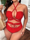 Women Sexy Cut-Out Lace-Up One-Piece Swimsuit