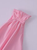 Summer Holidays Women Chic Low Back Lace-Up One-Shoulder Gown