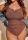 Plus Size Women One-Piece Triangle Swimsuit Beachwear