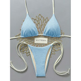 Women Stripe Halter Neck Sexy Bikini Beach Holiday Two-Piece Swimsuit