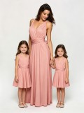 Family Wear Women Girls Sleeveless Dress