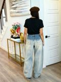 Women Washed Gradient Denim Pants