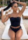 Women Pleated Bikini Two-Piece Swimsuit