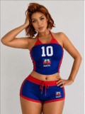 Women Jersey Color Block Two-Piece Set