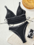 Women Black Bikini One-Piece Swimsuit