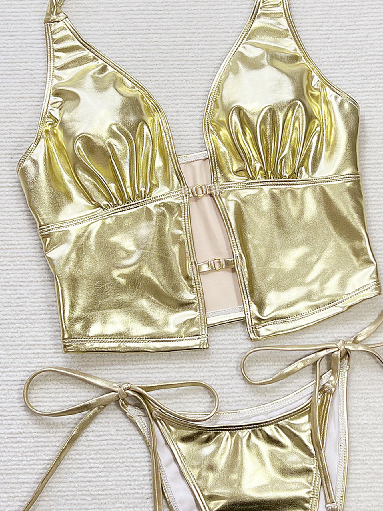 Yellow Two-Piece Swimsuit for Beach Holidays