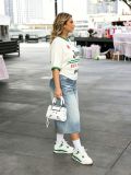 Women Casual Gradient Washed Crinkled Whisker Denim Shorts