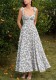Women Summer Printed Backless Lace-Up Fishbone Maxi Strap Dress