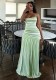 Women Spring Summer Color Block Stripe Knit Spaghetti Strap Holiday Bodycon Dress