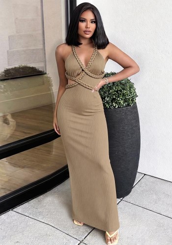 Women Summer Sexy Hollow Out Backless Dress
