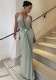 Women Halter Neck V Neck Backless Maxi Dress