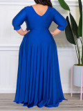 Plus Size Women V-Neck Maxi Dress