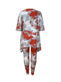 Plus Size Women Bat Sleeve Top and Long Pants Two-Piece Set