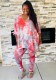 Plus Size Women Bat Sleeve Top and Long Pants Two-Piece Set
