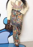 Women Palette Oil Painted Denim Pants