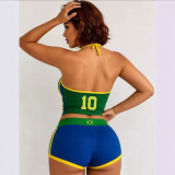 Women Jersey Color Block Two-Piece Set