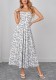Women Printed Holiday Backless Lace-Up Floral Maxi Strap Dress