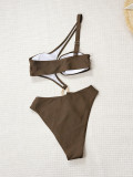 Women One-Shoulder Asymmetric One-Piece Swimsuit