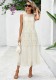 Women Summer French Jacquard Embroidery Faux Two-Piece Sleeveless Pleated Dress