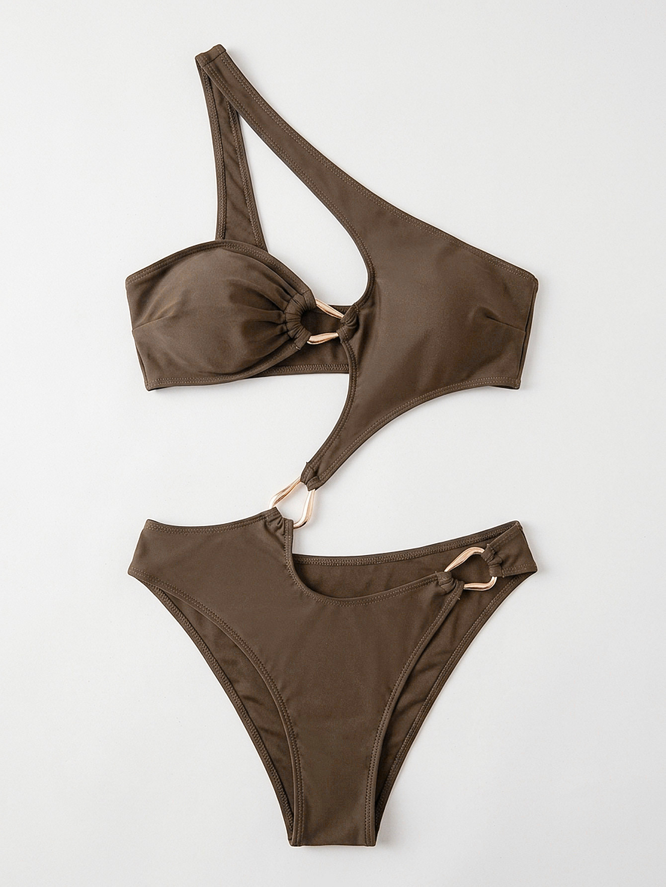 One-Shoulder Asymmetric One-Piece Swimsuit for Beachwear