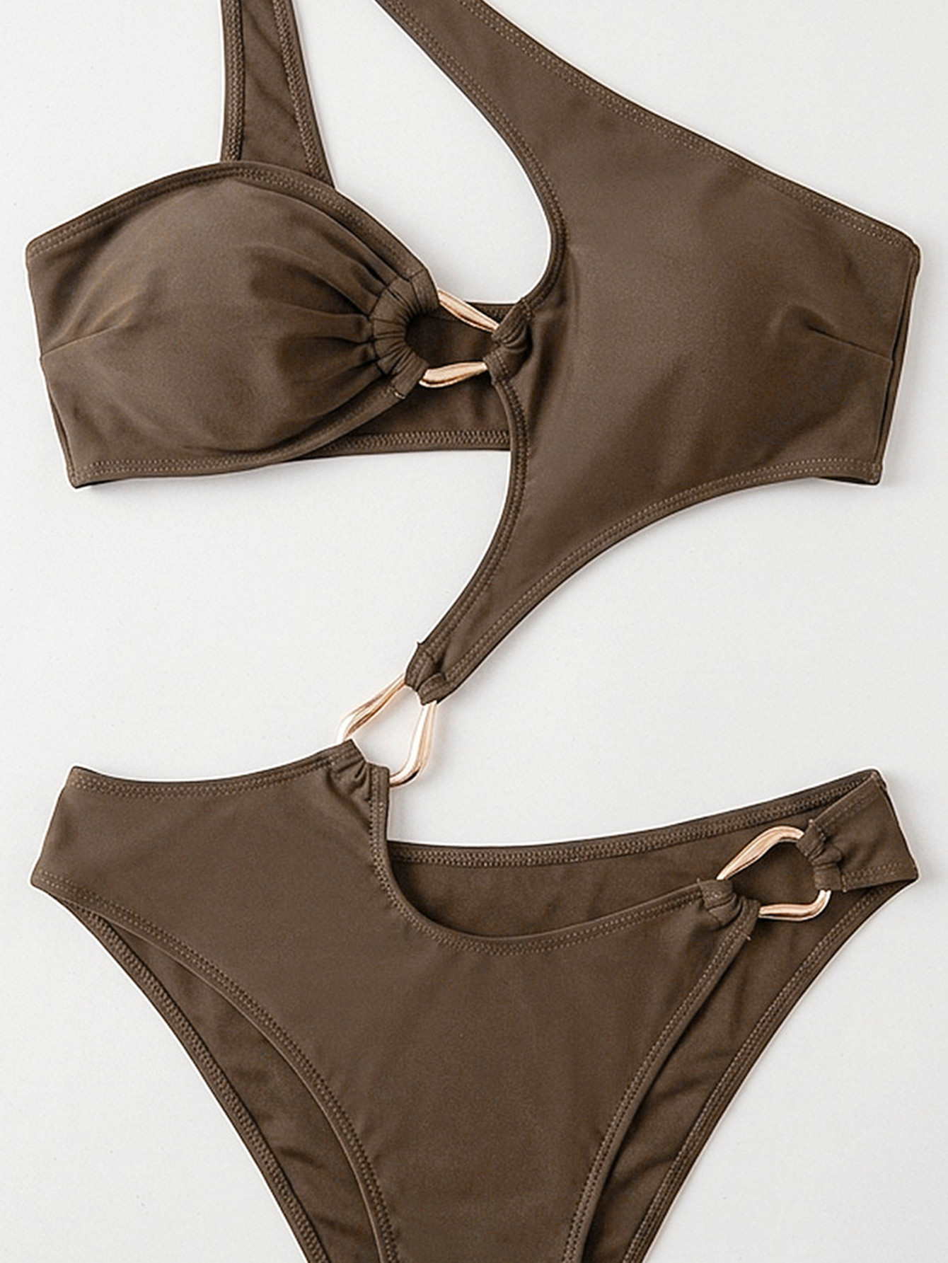 One-Shoulder Asymmetric One-Piece Swimsuit for Beachwear