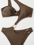 Women One-Shoulder Asymmetric One-Piece Swimsuit