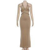 Women Summer Sexy Hollow Out Backless Dress