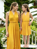 Family Wear Women Girls Sleeveless Dress