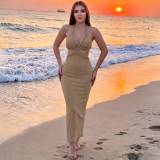 Women Summer Sexy Hollow Out Backless Dress