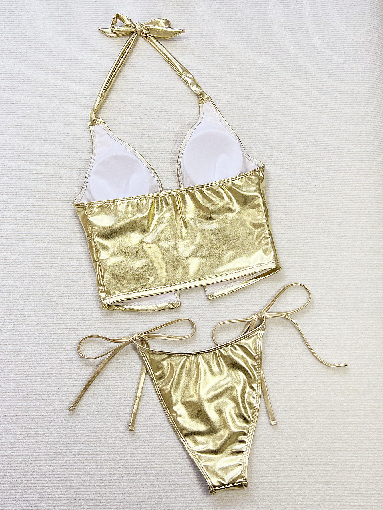 Yellow Two-Piece Swimsuit for Beach Holidays