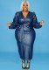Plus Size Women Pu-Leather Long Sleeve Top and Skirt Two-Piece Set