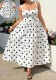 Women Summer Sleeveless Printed Polka Dot Sexy Spaghetti Strap Dress