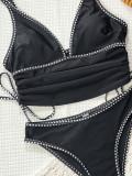 Women Black Bikini One-Piece Swimsuit