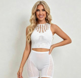 Women Hollow Out Sexy Top and Short Lingerie Two-Piece Set