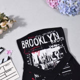 Women Summer Printed Patchwork Strapless Jumpsuit