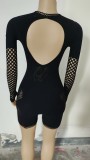 Women Sexy Heart Print Buckle Rose Printed Long Sleeve Jumpsuit